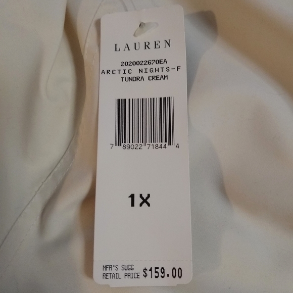 LAUREN RALPH LAUREN down blend NWT Arctic Nights vest Tundra Cream, 1X - Picture 5 of 16